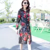 Frauen Langarm Shirts Plus Größe Medium Lange Sonnenschutz Kleidung Chiffon Lose Strickjacke Schal Schlank Floral Tops Frauen Shirt 3554 210417