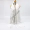 Sciarpa di pizzo tinta unita da donna per scialle di nappe da chiesa Mantiglia spagnola Sciarpa ricamata nera bianca Scialle di pizzo Sciarpe da donna 180 * 75 cm