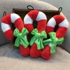 Jouets pour chiens en forme de béquille de noël, jouet sonore à mâcher en peluche pour chiot et chat, produits d'entraînement pour chiens, jouets grinçants DAS216