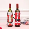 Grembiule per decorazione da tavola con bottiglia di vino rosso per festa di Natale Confezione regalo di Babbo Natale