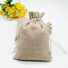 Jute Linen Bags For Jewelry Display Drawstring Pouch Gift Box Packaging Bags For Gift Bag Wedding/Christmas Burlap Bag Diy