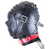 NXY SM SEX volwassen speelgoed paren speelgoed verdikte volledig ingesloten volledige kop dekking strafmasker BDSM bondage zwarte zachte lederen kraag Slave.1220