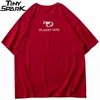 Streetwear Oversize Tshirt Hip Hop Gun Breaking Heart Print T-shirt Män Harajuku Bomull Lös sommar Kortärmad Toppar Tees 210409