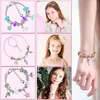 112pcs DIY 쥬얼리 패키지는 키즈 크리스마스로 설정된 Charm Beads Fit Bracelet 목걸이 매력 펜던트 액세서리 뱀 체인