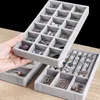 Fashion Grey Velvet Jewelry Ring Display Organizer Box Vassoio Holder Orecchino Storage Case Vetrina Scatole Bins1