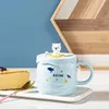 Tasses 450 Ml Ins Ours Animal Marin Mignon Kawaii Tasse En Céramique Avec Couvercle En Silicone Tasse À Eau Espresso Café Boissons Vin Cadeau De Noël