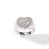 Iced Out Gold Ring Moda Plata Hombre Piedras Corazones Amor Anillos Hip Hop Joyería