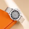 Avanços de pulso 2022 Mulheres relógios Bracelet Set Starry Sky Ladies Casual Leather Watch Quartz Wrist Relógio Relogio feminino