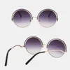 Унисекс круглый металлический металлический полный кадр ПК градиентные линзы анти-ультрафиолет солнцезащитные очки солнцезащитные очки очки