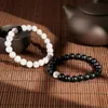 Lien, Chaîne Mode Femmes Argent Couleur Or Acier Noir Perle Bracelets Bijoux Pour Hommes Cadeau