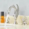 Bathroom Sink Faucets Crystal Handle Swan Basin Faucet Cold Mixer Torneira Taps Deck Mounted