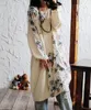 Femmes ample imprimé coton lin robe dames Vintage Style National imprimé Floral femme rétro robes décontracté