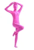 Unisex rosa lycra spandex catsuit dräkt full outfit sexiga kvinnor män bodysuit kostymer tillbaka blixtlås halloween fest fancy klänning cos293o