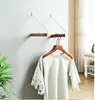 Nordic Brass Cloth Hanger Rack Wall Hanging Hook Collection Shop Decoration Wood Hanging Organizers Bathroom Towel Rack 210702