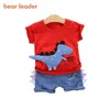 Bear Leader Kids Boys Kläder Ställer Fashion Toddler Boy Cartoon Dinosaur Kläder Kids Casual Söt Outfits 2st för 1-4y 210708