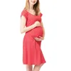 Dress Women's Pregnant Nursing Baby Maternity Joint Polka Dot Printing Outwear Dress robe femme Clothes for pregnant women Q0713