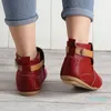 Boots Gladiator Shoes Women's Vintage Leather Flat Waterproof Women In Ankle