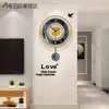 MEISD Horloge murale créative Design moderne montre pendule intérieurs de maison salon décoration Quartz Horloge silencieuse 211110