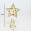 Julgran Topper Iron Star för Xmas Tree Ornaments Top Navidad Noel Kerst Natal News År Holiday Party Decor