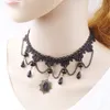 Colliers Halloween élégant sexy femmes fille rétro style gothique collier noir dentelle cou chaîne collier ras du cou victorien steampunk bijoux heal22