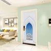 2 stks / set Muslim Stijl Eid Adha Porch Decoratie Muur Poster DIY Deur Art Muurschildering Sticker Woonkamer Peel Stick Muurstickers 210929