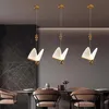 Slaapkamer bed hangers lamp moderne minimalistische vlinder enkele koplamp netto rode bar trappenhuis kleine hanglampen led