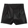 PU läder shorts damer höst och vinter bär kort sexig hög midja primer DK117 210719