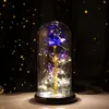 Romantiek Eternal Life Flower Glass Cover Beauty and Beast Rose Led Battery Lamp Verjaardag Valentijnsdag Huidige Moeder Geschenken F23