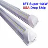 Stokta ABD V-şekilli T8 LED Tüpler Entegre Soğutucu Kapı ABD Amerika LED Ampüller 4ft 5ft 6ft 8ft LED Floresan Işık AC85-265V