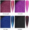 azul roxo 3D holográfico unha laser pó arco-íris arte do prego brilho camaleão cromo pó pigmento manicure gel unha polonês brilho pó