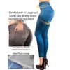 Sexiga sömlösa Jeggings Jeans för kvinnor Hög midja Skinny Push Up Pencil Pants Plus Size S-3XL Stretchy Slim Leggings 210629