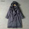 Vinter 90% Vit Duck Down Jacket Coat Elegant Kvinna Dubbel Breasted Belt Feather Parka Windbreaker 210423