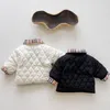 Vestes d'hiver pour bébés de 0 à 3 ans coupe-vent de couleur unie avec veste en coton veste de manteau à carreaux assortie