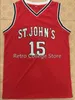 15 Ron Artest 20 Chris Mullin Maglia da basket del St John's University College Alta qualità 100% doppia cucitura Personalizza qualsiasi nome e numero