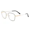 Occhiali da sole alla moda Montature per occhiali da donna quadrati per uomo Occhiali in metallo Cerchio completo Rx Occhiali con memoria leggera EyFlexible Eyewear255T