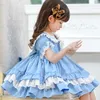 Boutique Summer Barnkläder Baby Girls 'Dress Lolita Navy Style Spanska Princess Layered Party Costume Girl's Dresses