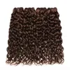 Chocolate brun indien Les cheveux humains tisser les faisceaux mouillés et ondulés doubles tâches 3 paquets 4 vagues d'eau brune foncé extensions de cheveux humains26808336