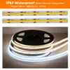 COB LED Strip Light 480 LED-lampor Hög densitet Flexibel 3000K 4000K 6000K IP67 Vattentät LED-tejp DC12V 24V 5m / Lot