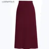 Lugentolo женская элегантная юбка, пикантная тонкая модная осенне-зимняя однотонная повседневная простая женская длинная уютная юбка большого размера