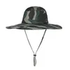 One Pc Outdoor Print Folding Fisherman Cap With Chin String Hats