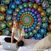 Indian Wall Hanging Tissu Boheme Mandala Tapestry 3D Jade Home Decor Living Room Background Wall Carpet Cloth Hippie Blanket 210609