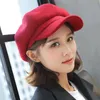 Autumn Winter Hats For Women Solid Plain Octagonal Newsboy Cap Men Ladies Casual Wool Hat Beret Painter Cap