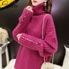 H.SA Turtleneck Sweater and Pullovers for Women Button Hollow Out Pull Sweaters Korean Oversized Red Winter Knit Jumper 210417