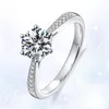Mulheres moissanite anel de diamante noivado anéis de casamento moda jewery presente vontade e areia