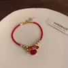 2021 New Zodiac Year of The Tiger Red Rope Charm Bracelets Braided Hand Rope Couples Get Rich Red Chinese New Year Jewelry5684427