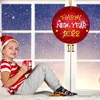 クリスマスの装飾4ピースの赤い手作り2022陽気な木製の円形のペンダントクリスマスツリーぶら下がっている飾り木のブックマークタグ