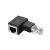 90 grader Ethernet LAN RJ45 Man till kvinnlig omvandlare Extender Adapter CAT5 Nätverkskabelkontakt Partihandel XBJK2107