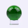 Articoli novità 3 cm-10 cm Verde K9 Sfera di cristallo Feng Shui Decorativo Guarigione Pietra Pografia Puntelli Vetro Sfera globale Decorazioni per la casa