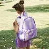 Girls Unicorn Backpack Style Rainbow Color With Plush Ball For Kinder Garden Nursery Primary School Student Kids Children 211025