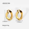 Stud INS Net Red Same Earrings 18k Gold Women's Jewelry Shaped Flat U-shaped Hoop Pierced Metal Personality Earring